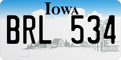 IA license plate BRL534