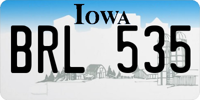 IA license plate BRL535