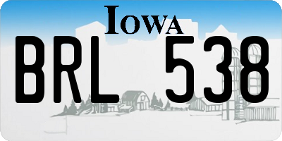 IA license plate BRL538