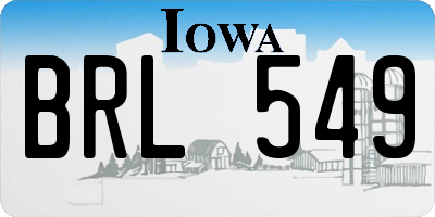 IA license plate BRL549