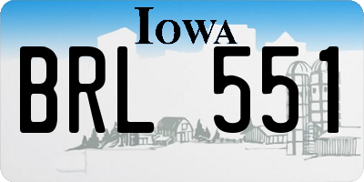IA license plate BRL551