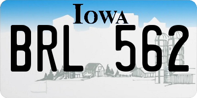 IA license plate BRL562