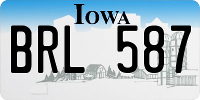 IA license plate BRL587