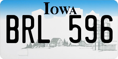 IA license plate BRL596