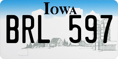 IA license plate BRL597