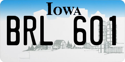IA license plate BRL601