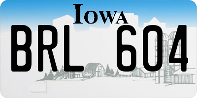 IA license plate BRL604
