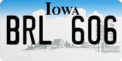 IA license plate BRL606