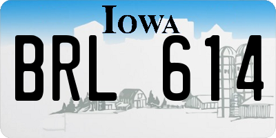 IA license plate BRL614