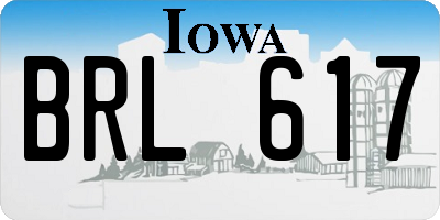 IA license plate BRL617