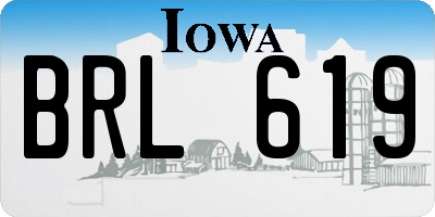 IA license plate BRL619