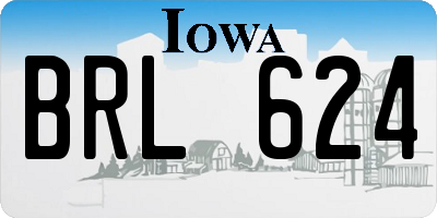 IA license plate BRL624