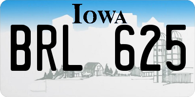 IA license plate BRL625