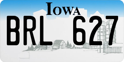 IA license plate BRL627