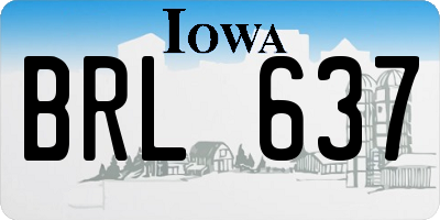 IA license plate BRL637