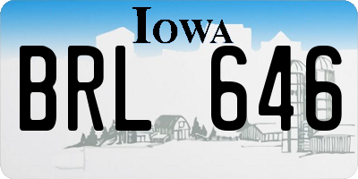 IA license plate BRL646