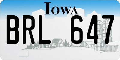 IA license plate BRL647