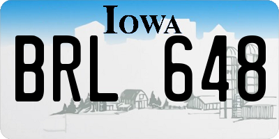 IA license plate BRL648
