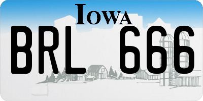 IA license plate BRL666