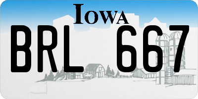 IA license plate BRL667