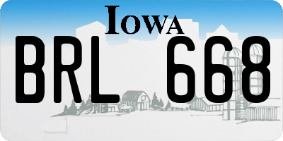 IA license plate BRL668