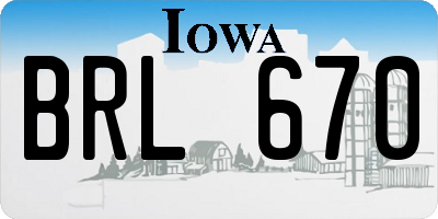 IA license plate BRL670