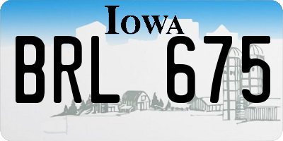IA license plate BRL675