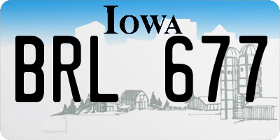 IA license plate BRL677