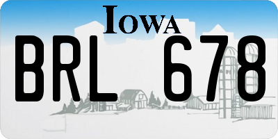 IA license plate BRL678