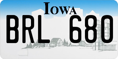 IA license plate BRL680