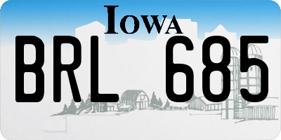 IA license plate BRL685