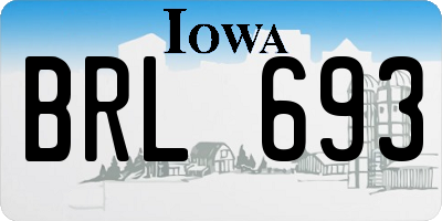 IA license plate BRL693