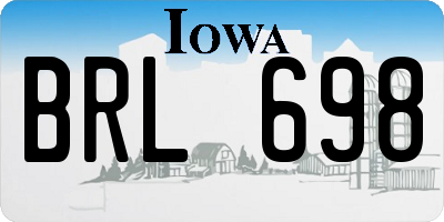 IA license plate BRL698