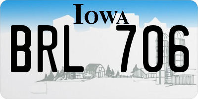IA license plate BRL706