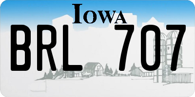 IA license plate BRL707
