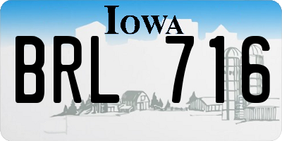 IA license plate BRL716