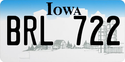 IA license plate BRL722