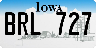 IA license plate BRL727