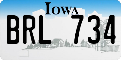 IA license plate BRL734