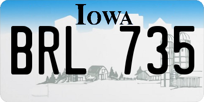 IA license plate BRL735