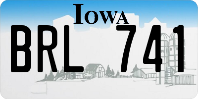 IA license plate BRL741