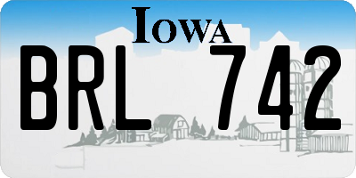 IA license plate BRL742