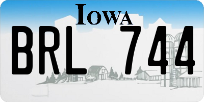 IA license plate BRL744