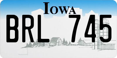 IA license plate BRL745