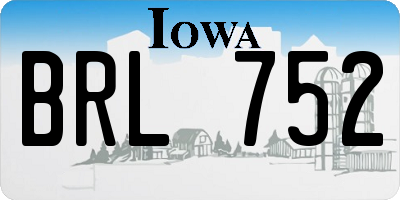 IA license plate BRL752