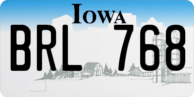 IA license plate BRL768