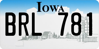 IA license plate BRL781