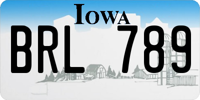 IA license plate BRL789