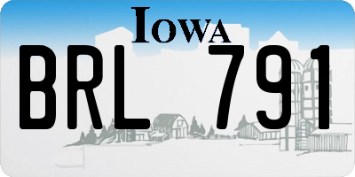 IA license plate BRL791