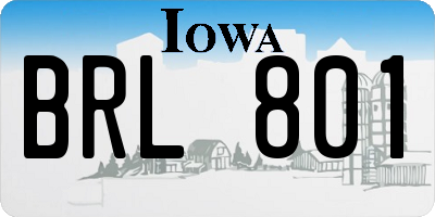 IA license plate BRL801